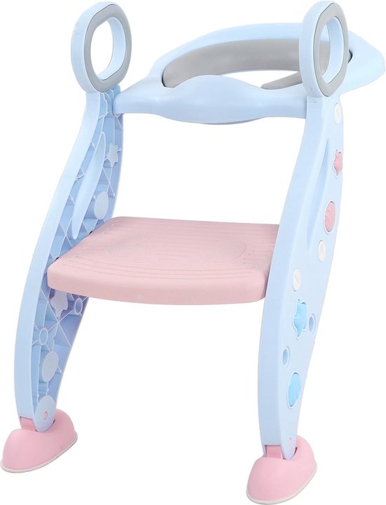 Toiletbril met Trapje voor Kinderen – Opvouwbaar Toiletzitje – WC-bril Verkleiner – Antislip Trap – Wit-Toiletverkleiner-Ilumina Benelux