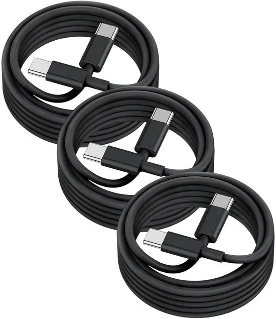 USB-C kabel – 2 Meter Oplaadkabel 3-Pack – Snelladen – Geschikt voor iPhone 15/16 & Samsung – Zwart-USB-Kabels-Ilumina Benelux