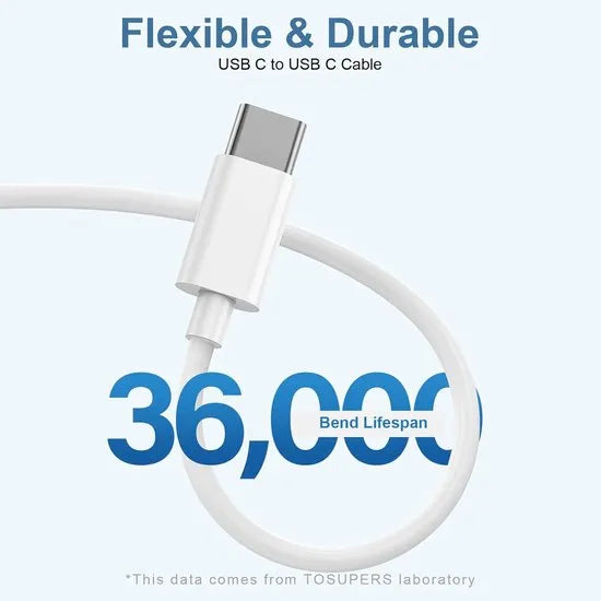 USB-C kabel – Oplaadkabel 1 meter 3-pack – Snelladen – Geschikt voor iPhone 15/16 & Samsung – Wit-USB-Kabels-Ilumina Benelux