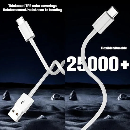 USB-C kabel – USB-A naar USB-C oplaadkabel set 4x – 1 meter – Snelladen – Wit-USB-Kabels-Ilumina Benelux