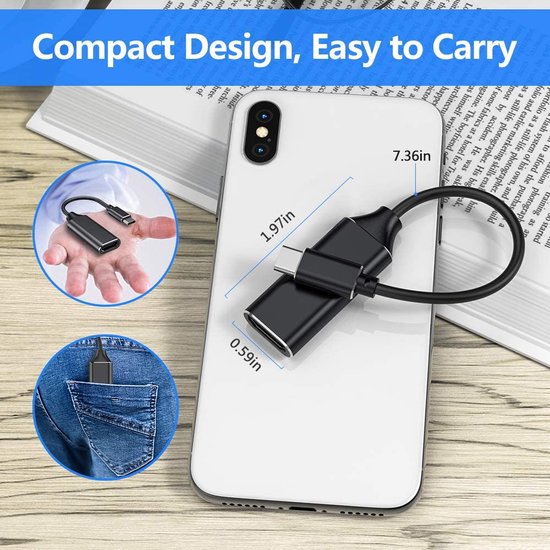 USB-C naar HDMI Adapter – 4K UHD – Thunderbolt 3 – Geschikt voor MacBook, iPad Pro, Surface, Chromebook – Zwart-Ilumina Benelux