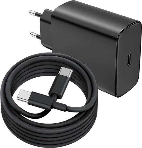 USB-C Oplader – 45W Snellader + 2M USB-C Kabel – Geschikt voor iPhone 16/15 & Samsung Galaxy S25/S24 – Zwart-Oplader-Ilumina Benelux