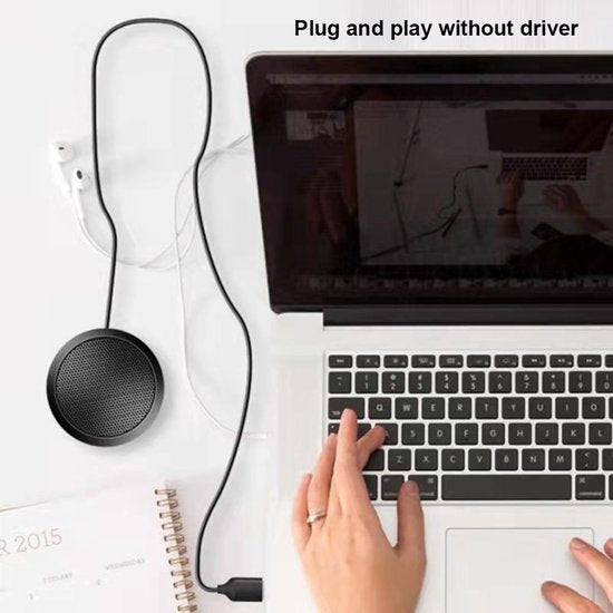 USB microfoon – Voor PC & laptop – Geschikt voor MacBook & PlayStation – Video bellen/streamen – USB kabel – Zwart-Microfoon-Ilumina Benelux