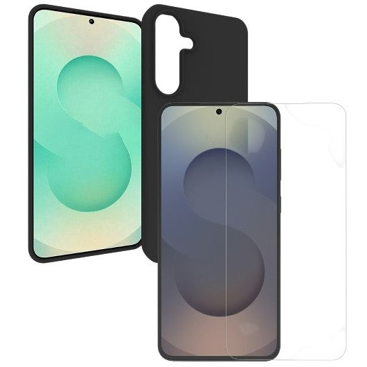 Samsung Galaxy S24 FE / S25 FE Hoesjes – Siliconen Backcover – 3x Screenprotector Gehard Glas – 3x Camera Lens Protector – Zwart-Ilumina Benelux