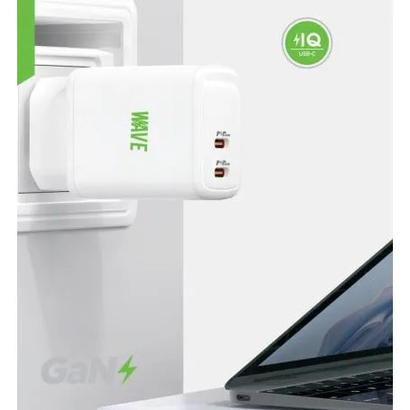 GaN Snellader 35W met 2x USB-C Poorten + USB-C naar Lightning Kabel 1 Meter-Ilumina Benelux