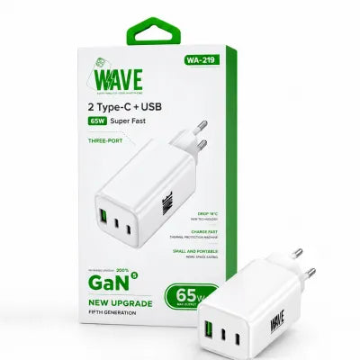 GaN 65W Snellader met 2x USB-C + USB-A-Ilumina Benelux