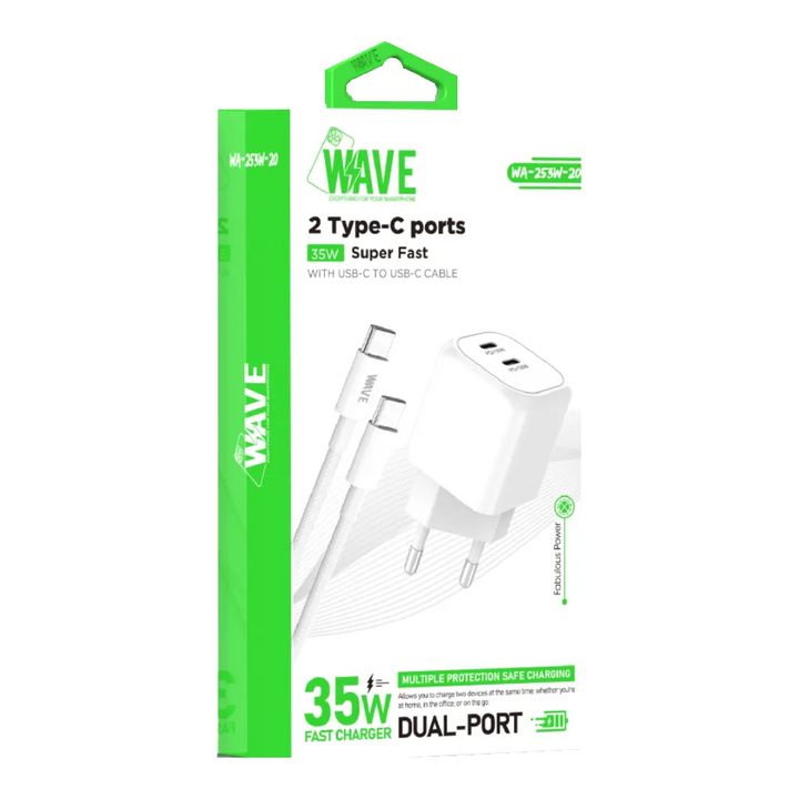 35W Dual USB-C Snellader + USB-C naar USB-C Kabel 1 Meter-Ilumina Benelux