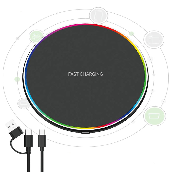 Draadloze oplader 15W - Geschikt voor iPhone 16/15/14/13/12 - MagSafe - USB-C kabel & USB-A poort-Ilumina Benelux
