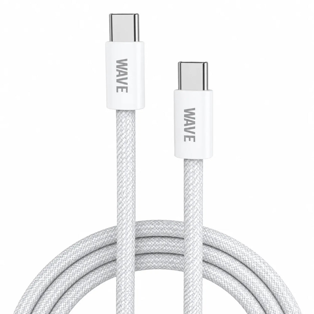 USB-C naar USB-C Kabel 66W Snellaadkabel Gevlochten Nylon 1 Meter Wit-Ilumina Benelux