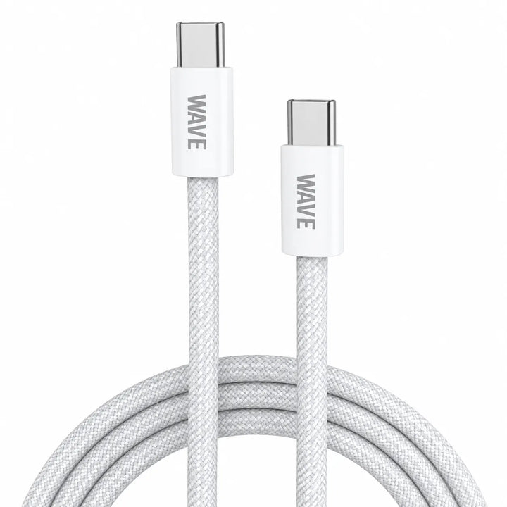 USB-C naar USB-C Kabel 66W Snellaadkabel Gevlochten Nylon 1 Meter Wit-Ilumina Benelux