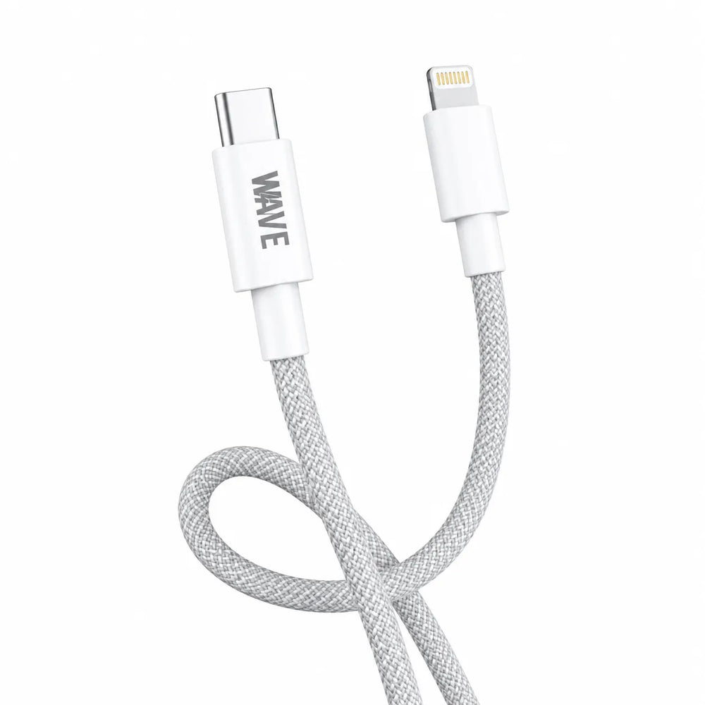 USB-C naar Lightning Kabel 2 Meter Wit – Gevlochten Nylon Snellaadkabel 27W-Ilumina Benelux