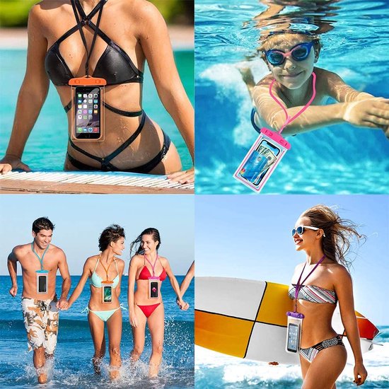 Waterdicht telefoonzakje – Geschikt voor smartphones tot 7.0 inch – IPX8 – Touchscreen – Set van 2 – Transparant-Ilumina Benelux