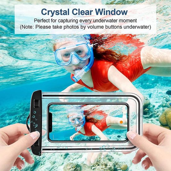 Waterdicht telefoonzakje – Geschikt voor smartphones tot 7.0 inch – IPX8 – Touchscreen – Set van 2 – Transparant-Ilumina Benelux