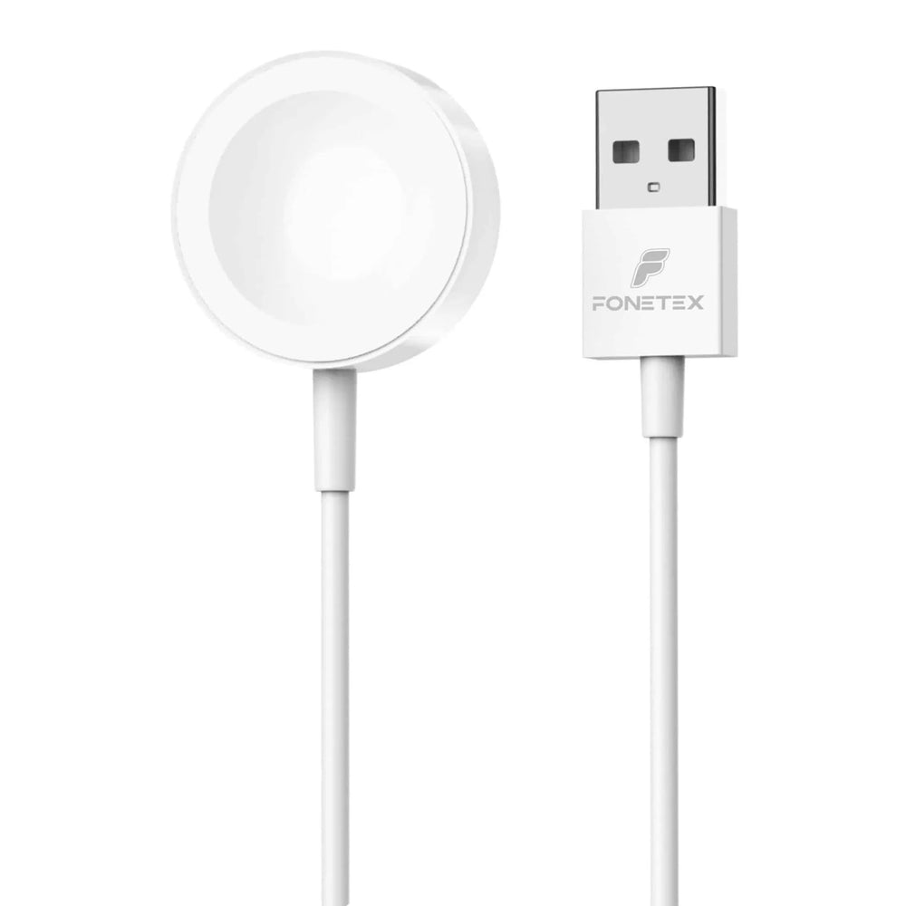 Magnetische Draadloze Oplader voor Apple Watch – USB-A – 1 Meter – Snelladen – Geschikt voor Apple Watch Series & Ultra – Wit
