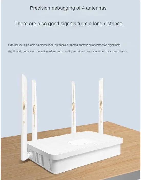 Wifi router – Dual Band Gigabit 1200Mbps – 2.4/5.8GHz – WiFi repeater – 4 high gain antennes – EU-stekker-Router-Ilumina Benelux