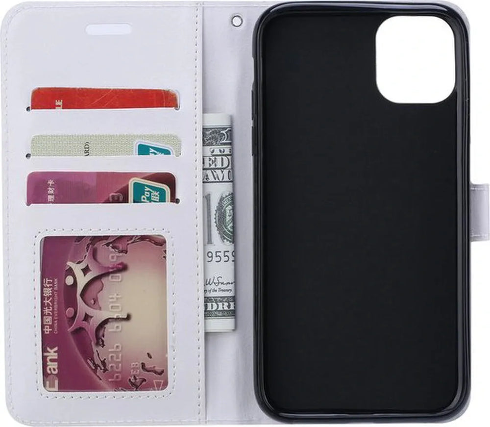Xiaomi 11 Lite 4G/5G Hoesjes – Portemonnee Hoes – Pasjeshouder – Inclusief Screenprotector – Wit-Ilumina Benelux