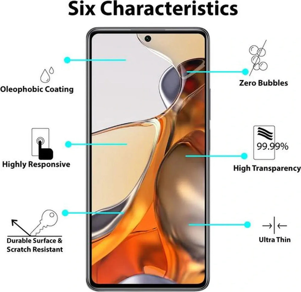 Xiaomi 11T/11T Pro Screenprotector Full Cover Screenprotector Gehard 9H – 4-Pack-Ilumina Benelux