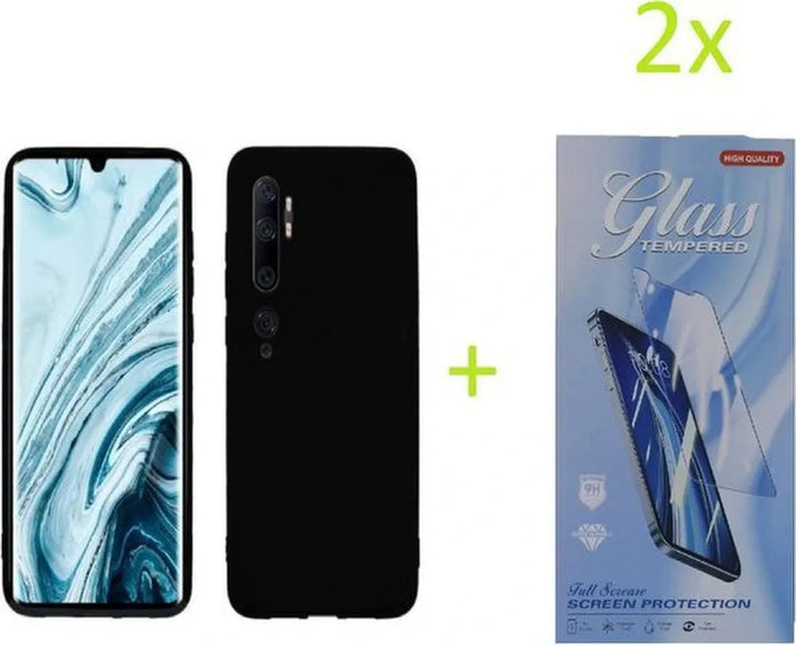 Xiaomi Mi 10T Lite 5G Hoesjes – TPU Siliconen Backcover – Inclusief 2x Screenprotector – Zwart-Ilumina Benelux