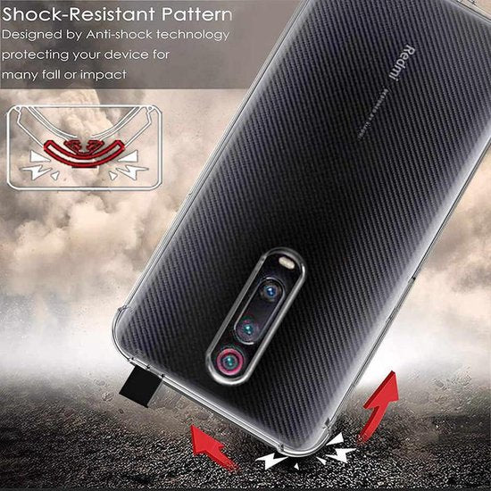 Xiaomi Mi 9T Hoesjes – Siliconen Backcover – Schokbestendig Bumper – Transparant + Gehard Glas Screenprotector-Ilumina Benelux