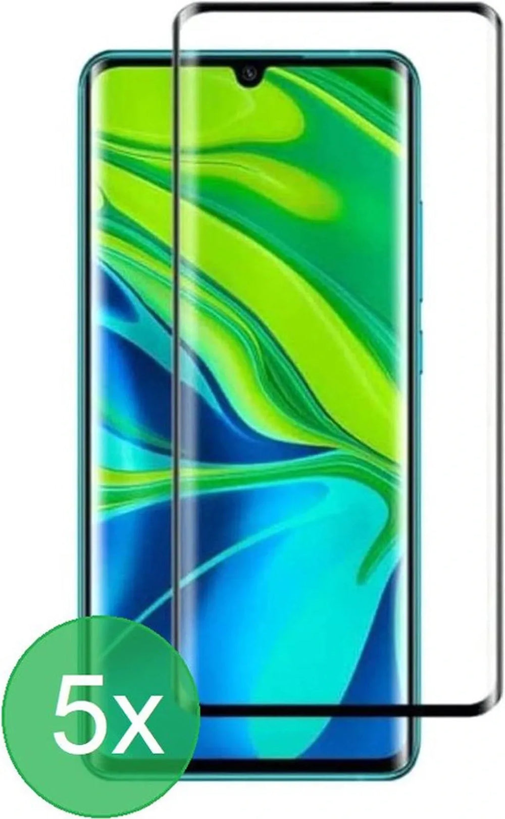 Xiaomi Mi Note 10/10 Pro Screenprotector Full Cover Screenprotector Gehard 9H – 5-Pack-Ilumina Benelux