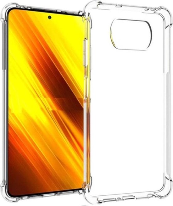 Xiaomi POCO X3/X3 Pro Hoesjes – Siliconen Backcover – Schokbestendig – Transparant – Incl. 3x Screenprotector-Ilumina Benelux