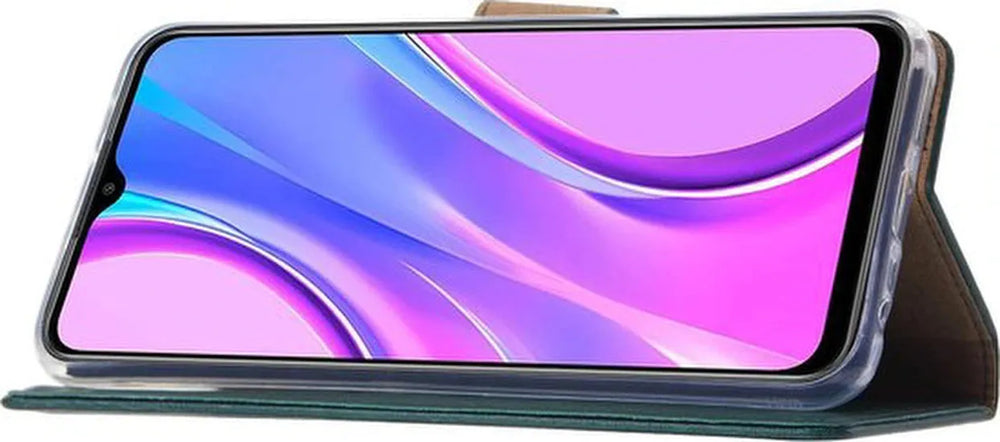 Xiaomi Redmi 9 Hoesjes – Bookcase Portemonnee Hoes – Pasjeshouder – Magneetsluiting – Zwart-Ilumina Benelux