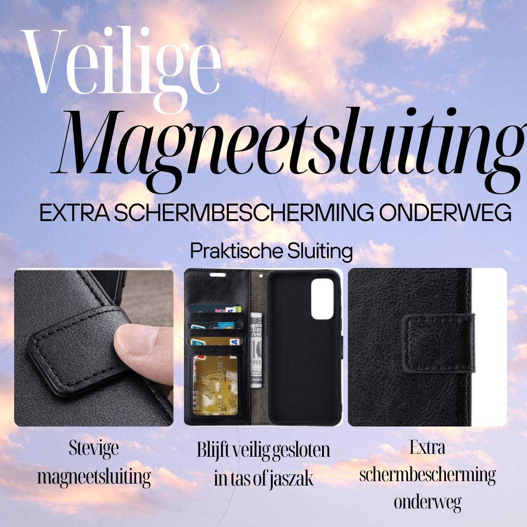 iPhone 13 Pro Hoesjes – Portemonnee Book Case – Pasjeshouder – Magneetsluiting – Zwart