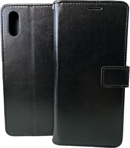 Xiaomi Redmi 9A Hoesjes – Bookcase Portemonnee Hoes – Pasjeshouder – Magneetsluiting – Zwart-Ilumina Benelux