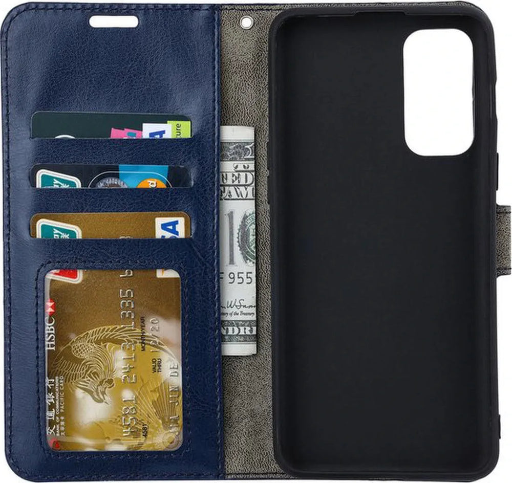Xiaomi Redmi Note 12 Pro 5G Hoesjes – Portemonnee Bookcase – Magneetsluiting – Incl. Screenprotector – Blauw-Ilumina Benelux